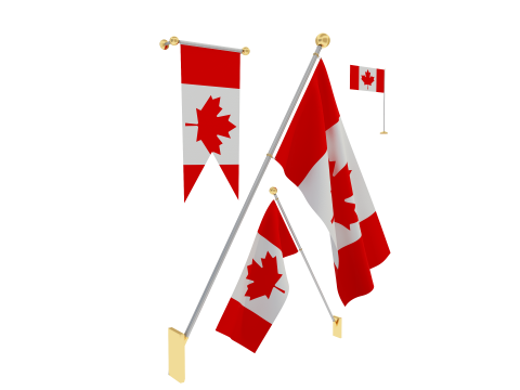 Flags of Canada 3D Model