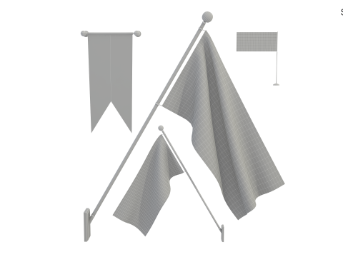 Flags of Canada 3D Model