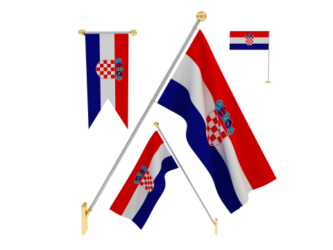 Hırvatistan bayrakları 3D Model