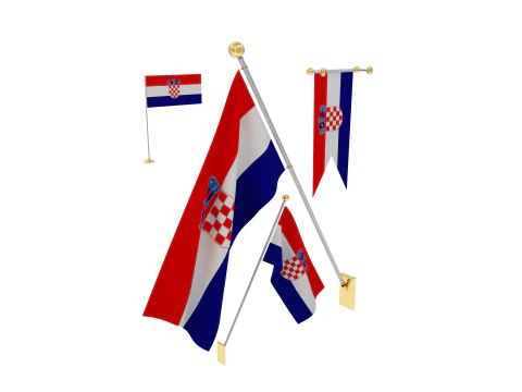 Flags of Croatia 3D Model