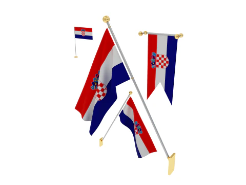 Flags of Croatia 3D Model