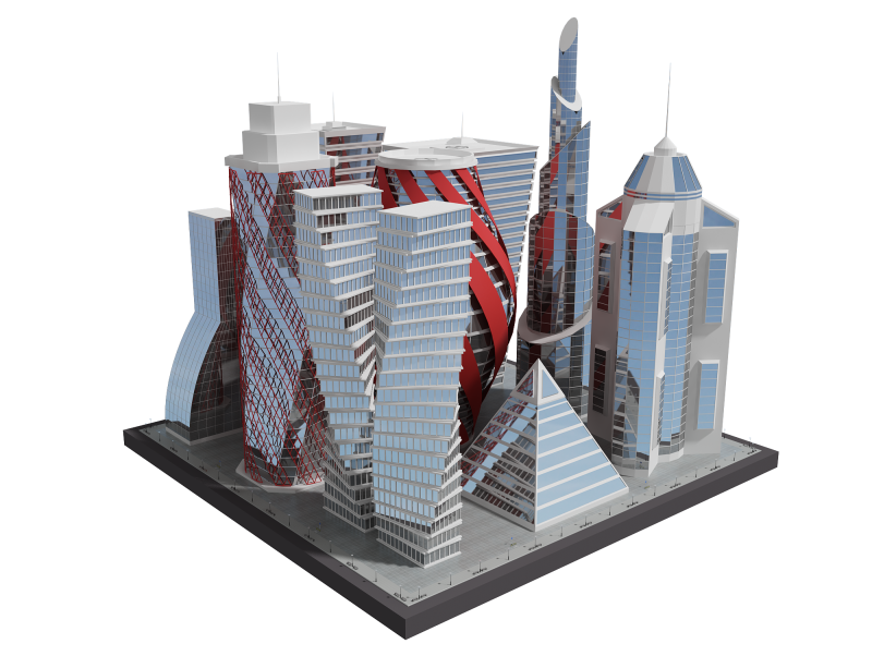 未来ビルディング 1 3Dモデル .c4d .max .obj .3ds .fbx .stl .blend