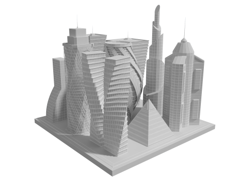 未来ビルディング 1 3Dモデル