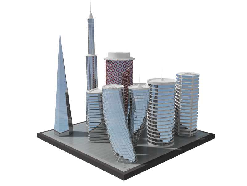 Gedung Masa Depan 2 Model 3D .c4d .max .obj .3ds .fbx .stl .blend