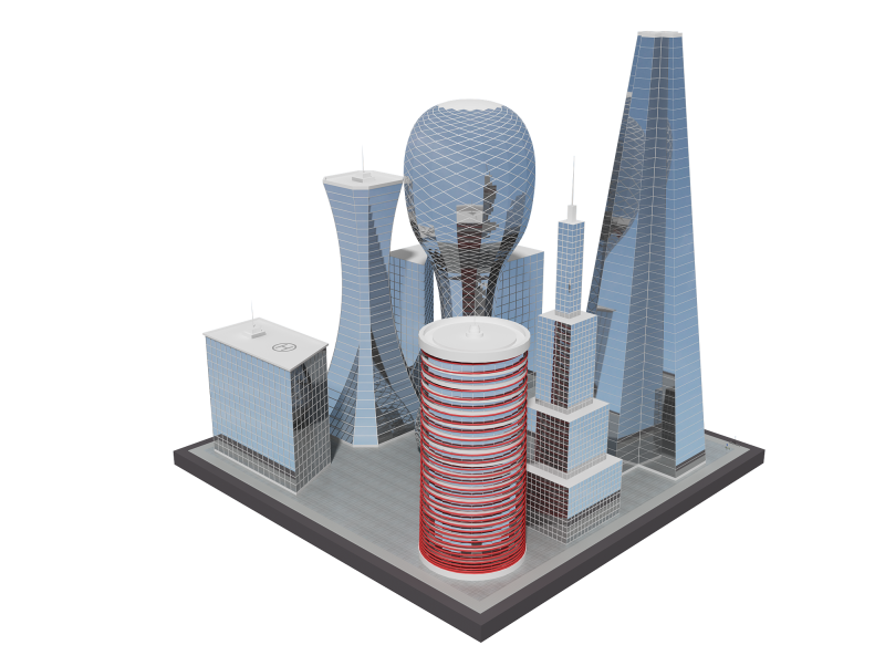 Будущее здание 3 3D Модель .c4d .max .obj .3ds .fbx .stl .blend