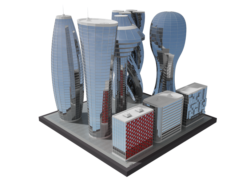 Futur bâtiment 5 Modèle 3D .c4d .max .obj .3ds .fbx .stl .blend