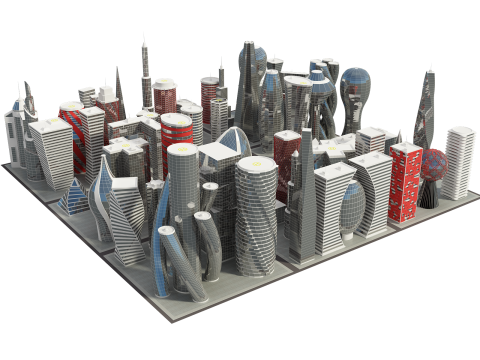 Juego completo de construcción futura de 67 piezas Modelo 3D