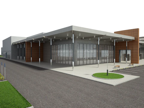 Car Showroom and Furniture 3D Model