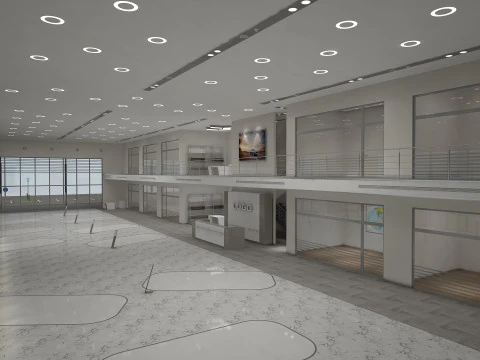 Car Showroom and Furniture 3D Model