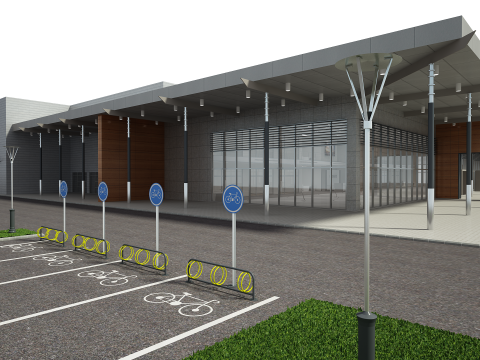 Автосалон і меблі 3D Модель