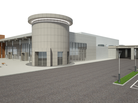 Автосалон і меблі 3D Модель