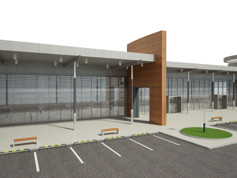 Автосалон і меблі 3D Модель