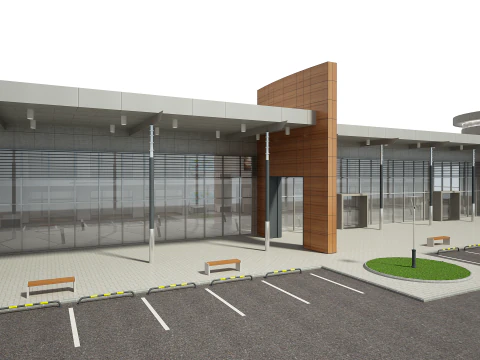 Car Showroom and Furniture 3D Model