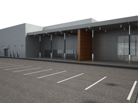 Car Showroom and Furniture 3D Model