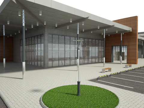 Car Showroom and Furniture 3D Model