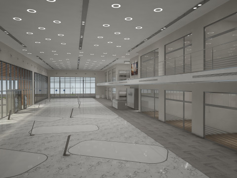 Автосалон і меблі 3D Модель