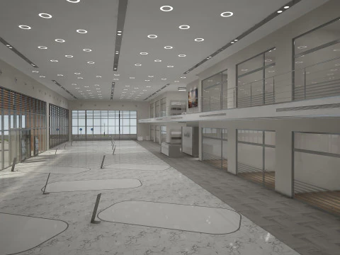 Car Showroom and Furniture 3D Model
