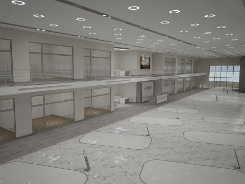 Автосалон і меблі 3D Модель