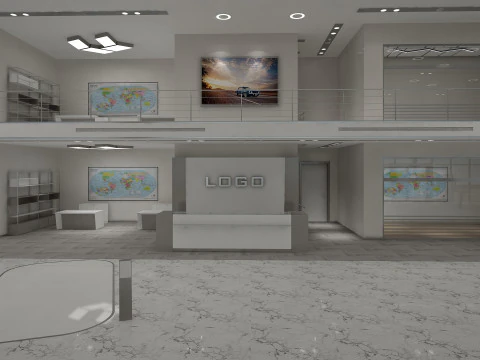 Car Showroom and Furniture 3D Model