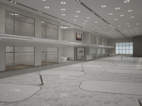 Автосалон і меблі 3D Модель