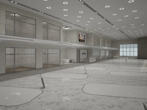 Car Showroom and Furniture 3D Model