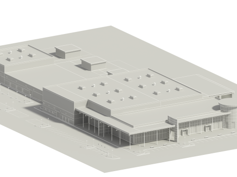 Автосалон і меблі 3D Модель