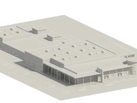 Car Showroom and Furniture 3D Model
