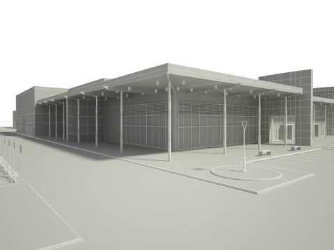 Car Showroom and Furniture 3D Model