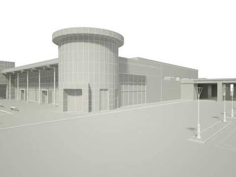 Car Showroom and Furniture 3D Model