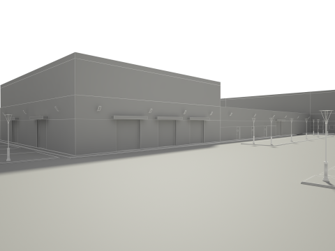 Автосалон і меблі 3D Модель