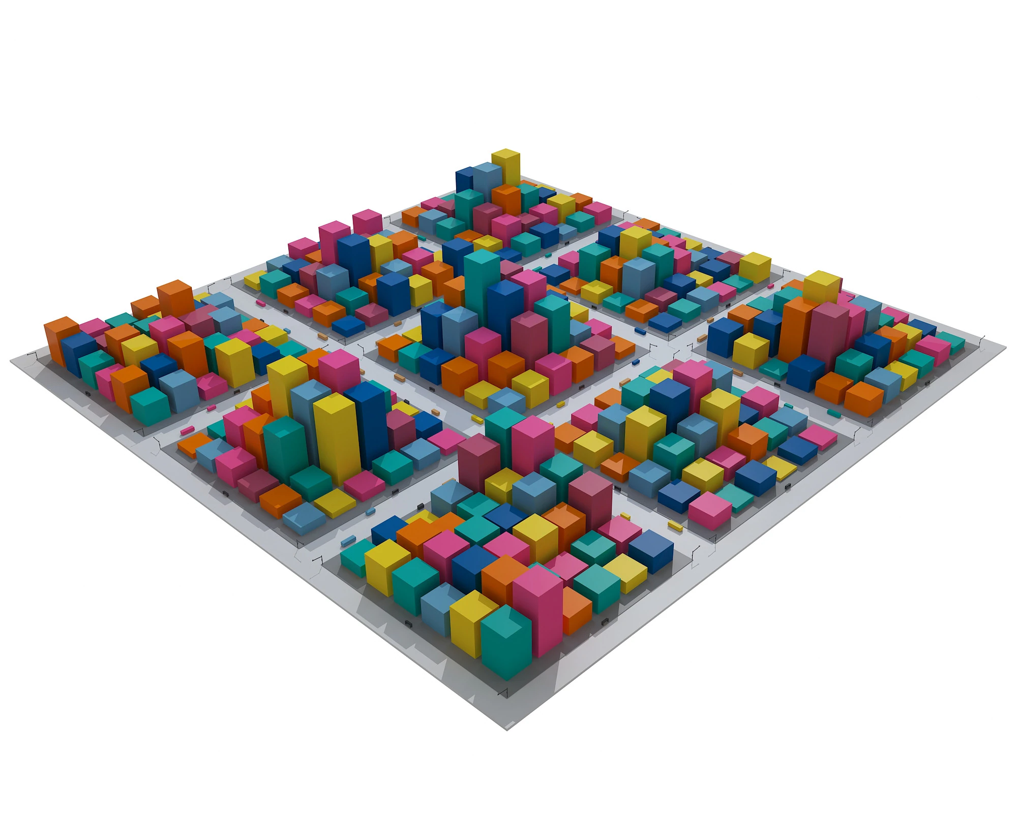 Cartoon City 3D Model .c4d .max .obj .3ds .fbx .stl .blend 