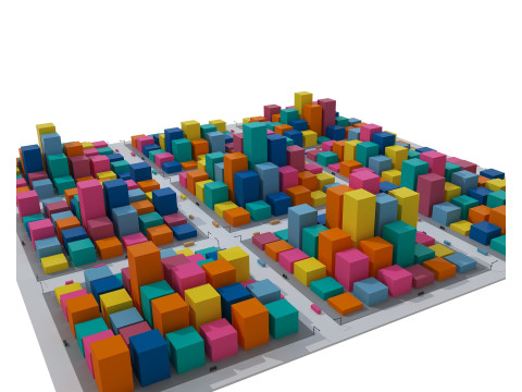 Cartoon City 3D Model