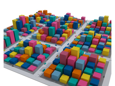 Cartoon City 3D Model