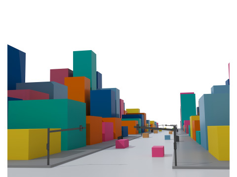 Cartoon City 3D Model