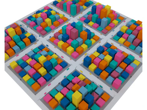 Cartoon City 3D Model