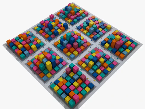Cartoon City 3D Model