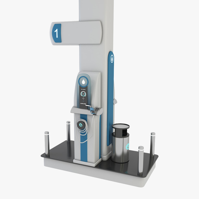 Gasoline Pump Station 3D Model .c4d .max .obj .3ds .fbx .stl .blend 