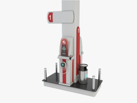 Hydrogen Gas Station 3D Model