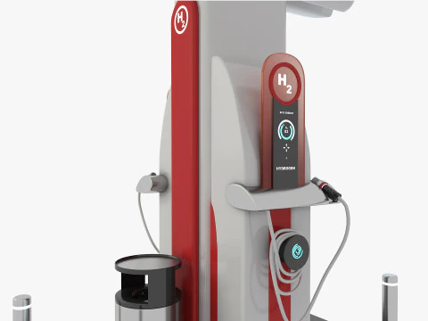 Hydrogen Gas Station 3D Model