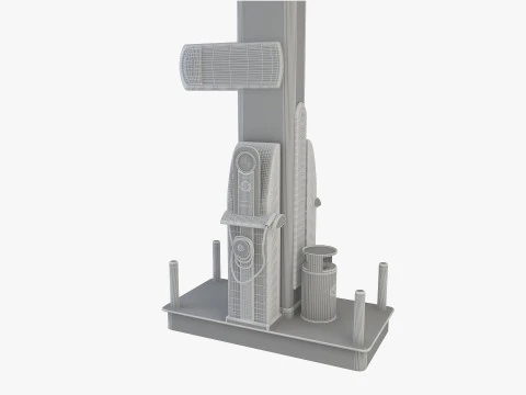 Hydrogen Gas Station 3D Model