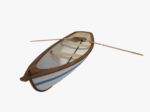 Dinghy Wooden Boat 3D Model