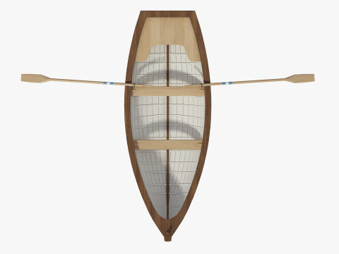 Dinghy Wooden Boat 3D Model