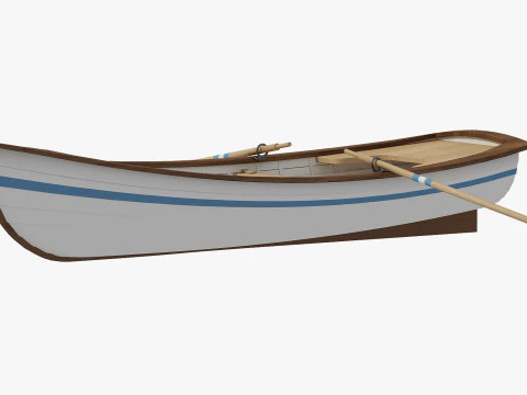 Dinghy Wooden Boat 3D Model