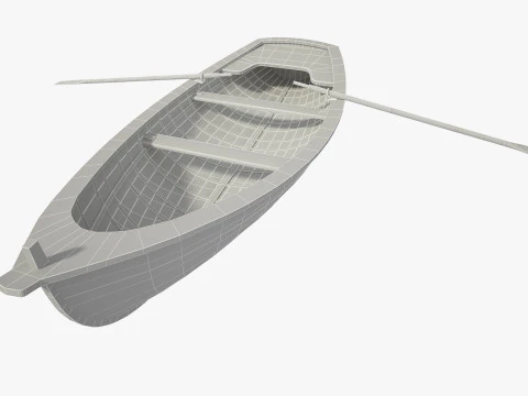 Dinghy Wooden Boat 3D Model