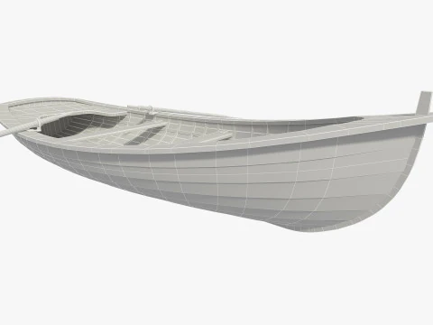 Dinghy Wooden Boat 3D Model