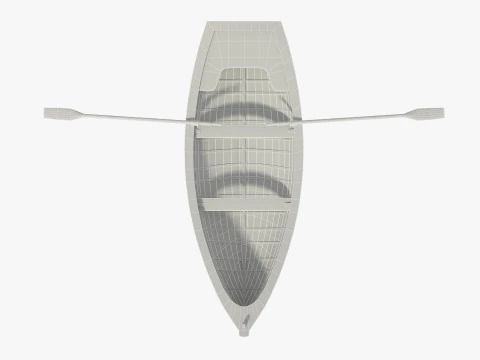 Dinghy Wooden Boat 3D Model