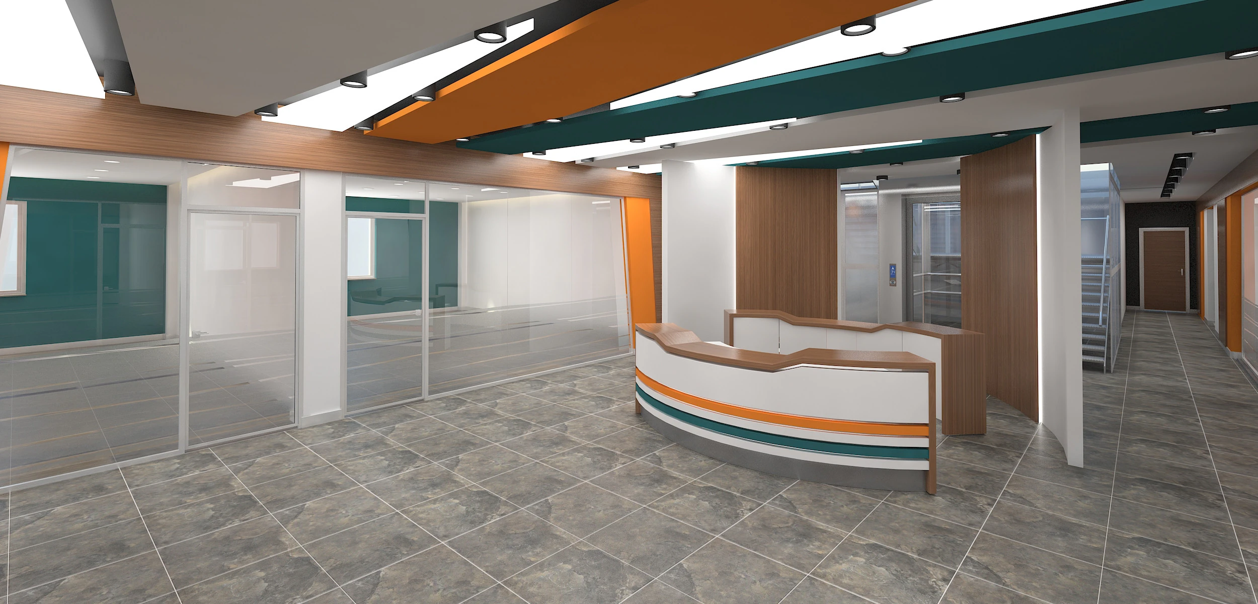 Lobby and Office 3D Model .c4d .max .obj .3ds .fbx .stl .blend 