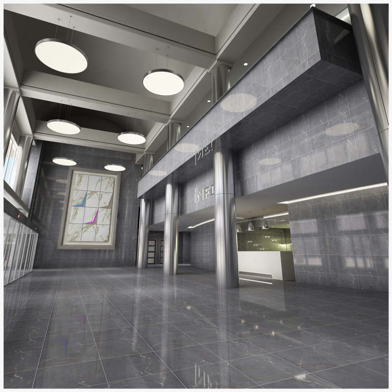 Lobby Interior 3D Model .c4d .max .obj .3ds .fbx .stl .blend 