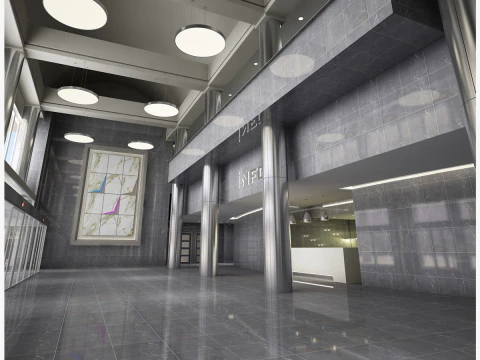 Interior do lobby Modelo 3D