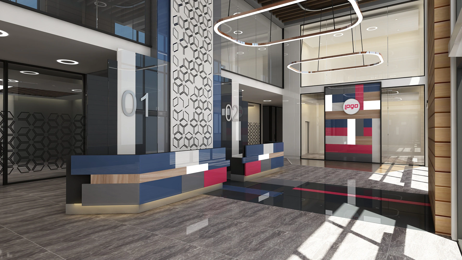 Lobby-Interieur 3D Modell .c4d .max .obj .3ds .fbx .stl .blend 